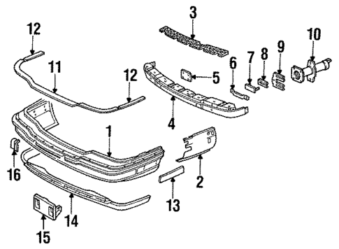 Bumper & Components - Front for 1993 Buick Park Avenue #0