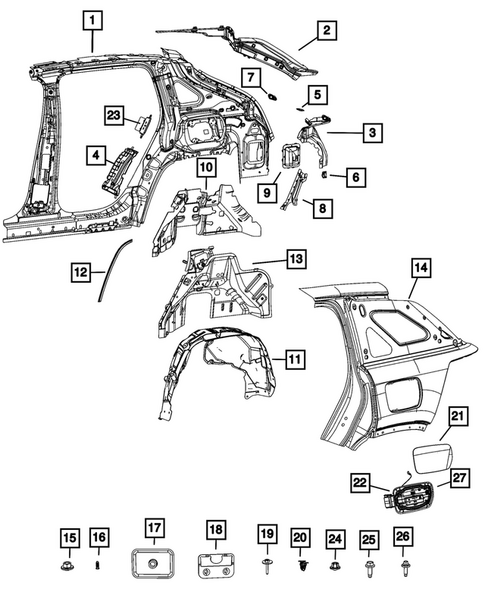 Aperture Panel, Pillar Supports and Cab Back for 2026 Jeep Cherokee #0