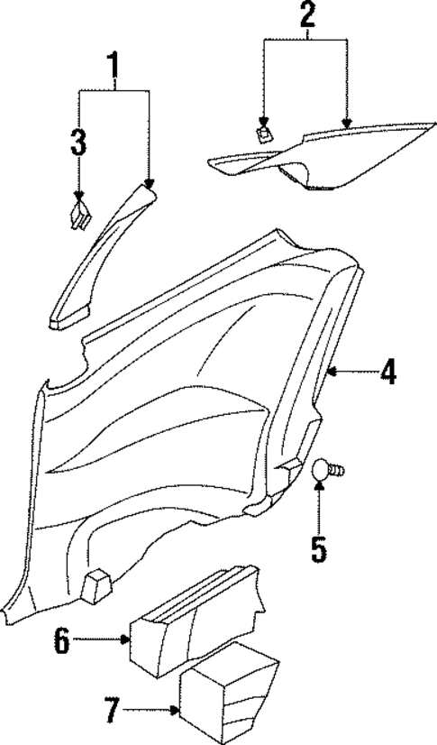 Interior Trim - Quarter Panels for 2002 Mitsubishi Mirage #0
