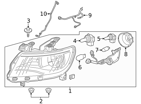 Headlamp Components for 2019 Chevrolet Silverado 1500 #27