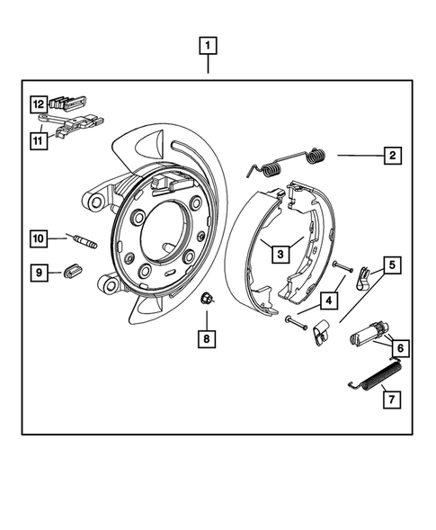 Parking Brake Lever, Cables, and Rear Disc Park Brake Assembly for 2008 Dodge Ram 3500 #3