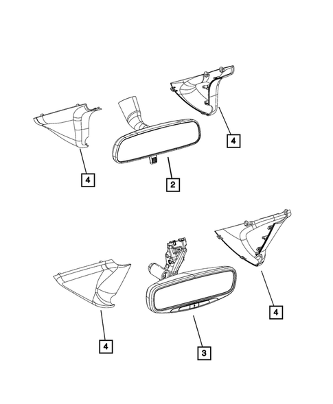 Glass and Interior Rearview Mirror for 2021 Jeep Cherokee #2