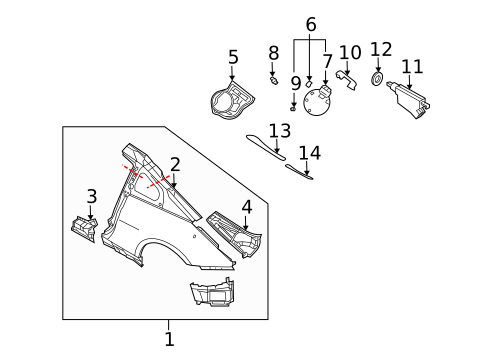 Quarter Panel & Components for 2005 Nissan 350Z #1