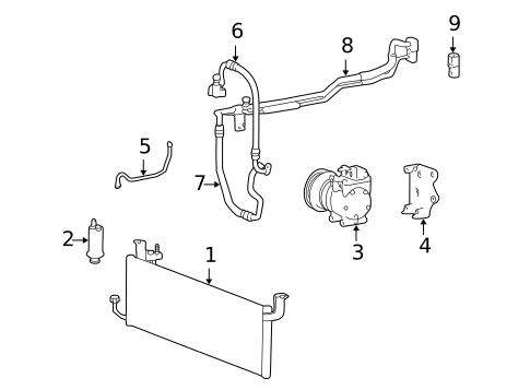 Condenser, Compressor & Lines for 2005 Kia Optima #0