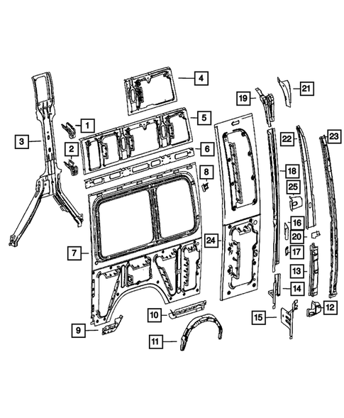 Quarter Panel and Pillars for 2007 Dodge Sprinter 3500 #1