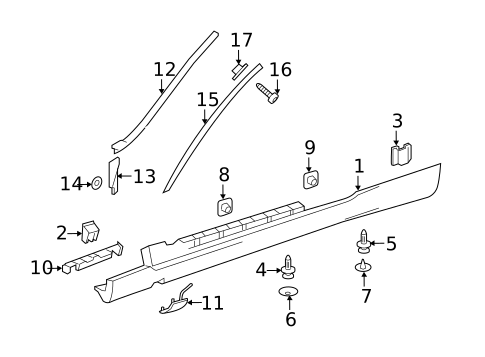 Exterior Trim - Pillars for 2013 Mercedes-Benz E350 #4