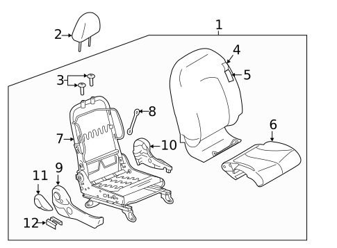 Passenger Seat Components for 2019 Nissan Versa #0