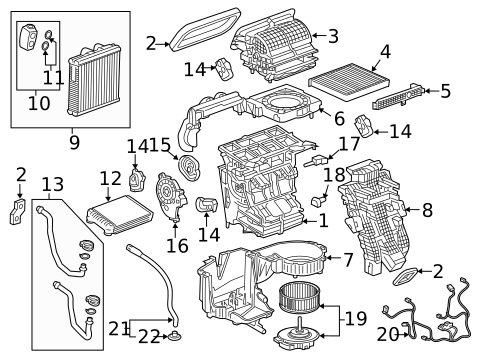 Evaporator & Heater Components for 2018 Cadillac XT5 #0