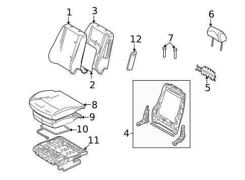 Rear Seat Components for 2010 Ford Fusion #1