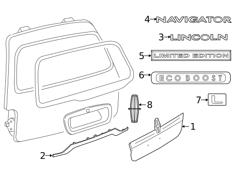 Exterior Trim - Lift Gate for 2009 Lincoln Navigator #0