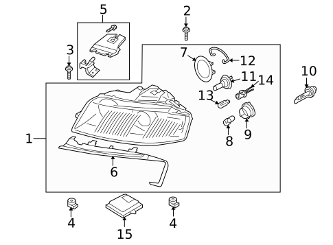 Headlamp Components for 2008 Audi A3 Quattro #2