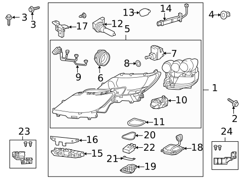 Headlamp Components for 2010 Lexus LS600h #0