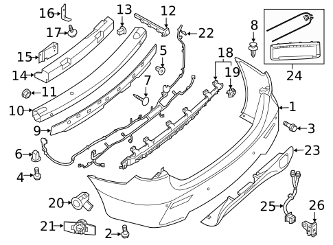 Bumper & Components - Rear for 2013 INFINITI JX35 #0