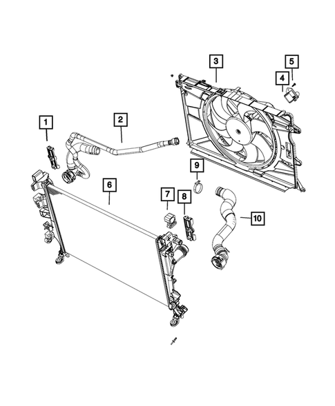 Radiator and Related Parts; Charge Air Cooler for 2016 Fiat 500X #3