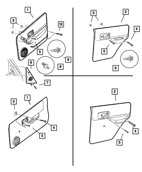 Door Trim Panels-Front and Rear for 2001 Jeep Cherokee #0