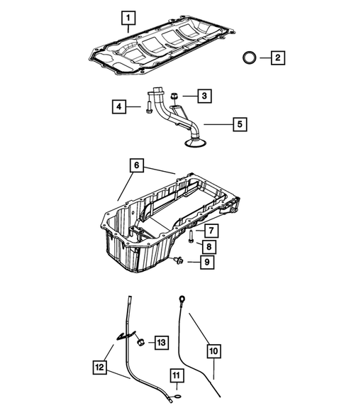Engine Oiling, Oil Pan and Indicator (Dipstick) for 2011 Dodge Challenger #1