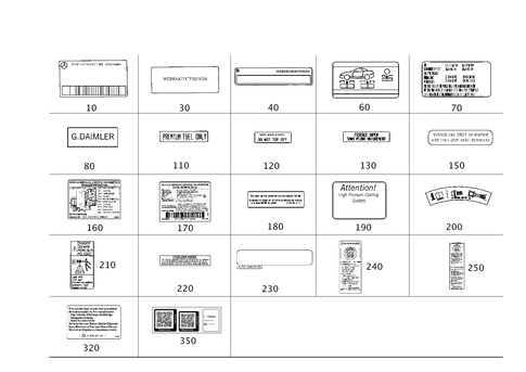 Type Plate, Guide Signs for 1999 Mercedes-Benz SLK230 #1