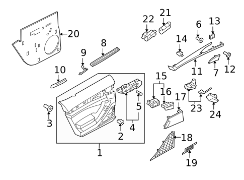 Interior Trim - Rear Door for 2012 Porsche Panamera #0