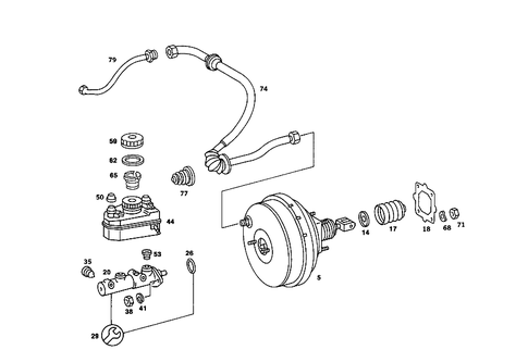 Brake Booster for 1984 Mercedes-Benz 380SE #1