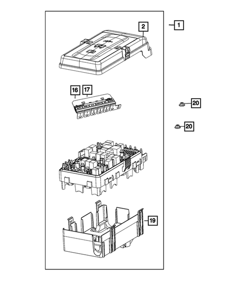 Power Distribution, Fuse Block, Junction Block, Relays and Fuses for 2020 Jeep Wrangler #3