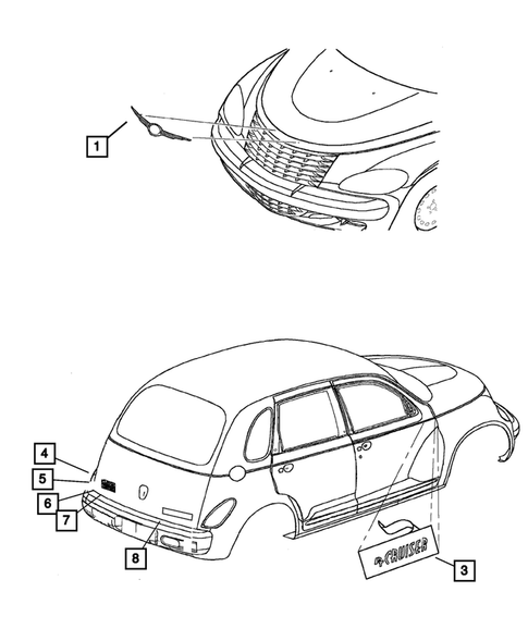 Nameplates for 2003 Chrysler PT Cruiser #1