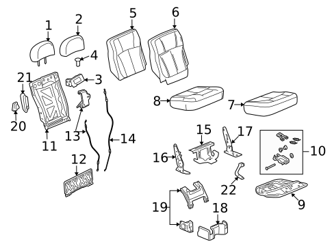 Rear Seat Components for 2005 Saab 9-7x #1