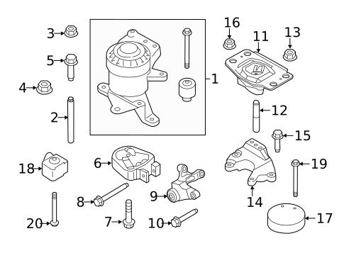 Engine & Trans Mounting for 2013 Lincoln MKZ #1