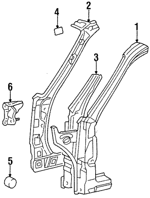 Hinge Pillar for 1995 Toyota Tercel #1