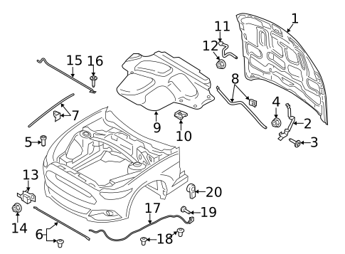 Hood & Components for 2020 Ford Mustang #0