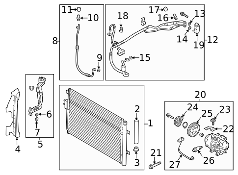 Condenser, Compressor & Lines for 2017 Hyundai Santa Fe #0