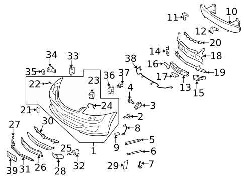 Bumper & Components - Front for 2019 Mercedes-Benz AMG® GT S #2
