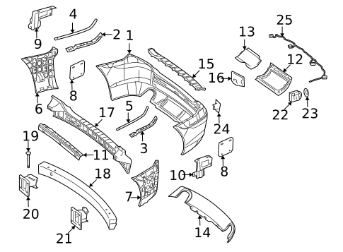 Bumper & Components - Rear for 2007 Mercedes-Benz R 63 AMG® #0