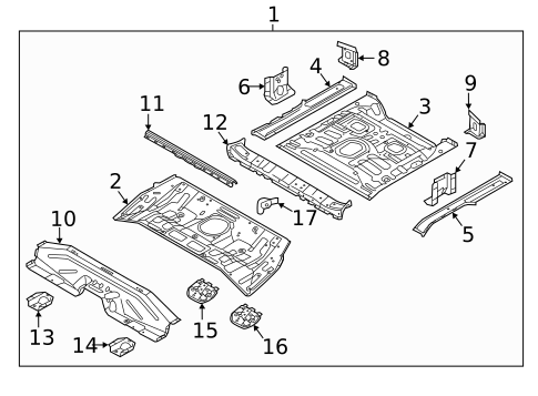 Rear Floor & Rails for 2020 Hyundai Ioniq #0