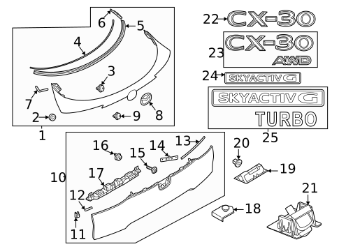 Exterior Trim - Lift Gate for 2021 Mazda CX-30 #0
