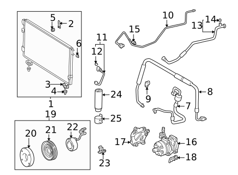 Condenser, Compressor & Lines for 2002 Toyota Tundra #0