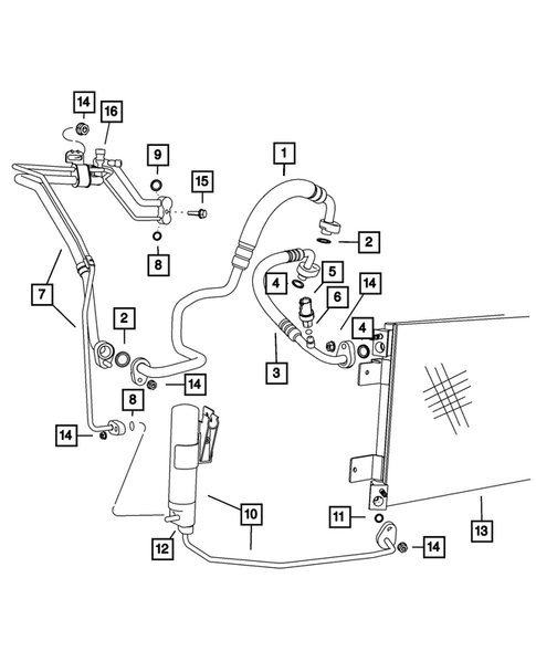 Air Conditioner and Heater Plumbing for 2012 Dodge Caliber #2