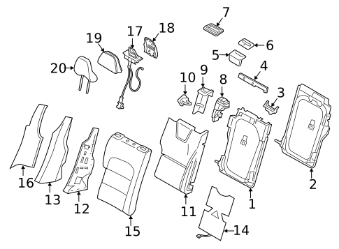 Rear Seat Components for 2015 Volvo V60 #0
