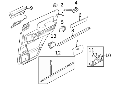 Interior Trim - Rear Door for 2010 Land Rover Range Rover #0