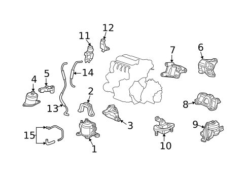 Engine & Trans Mounting for 2009 Acura TSX #1