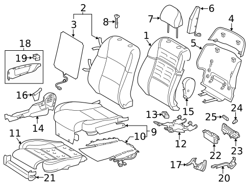 Passenger Seat Components for 2013 Lexus GS450h #1