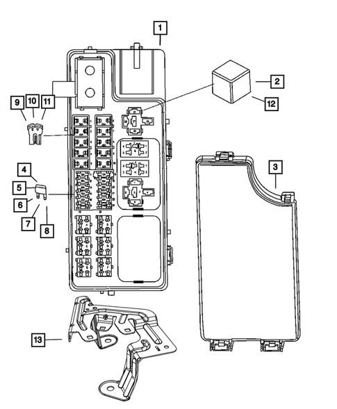 Power Distribution Center, Fuse Block, Junction Block, Relays and Fuses for 2010 Dodge Caliber #0