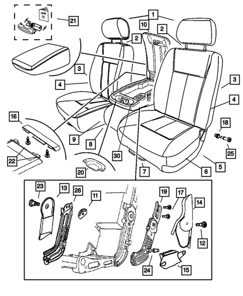 Front Seats - First Row for 2008 Dodge Dakota #1