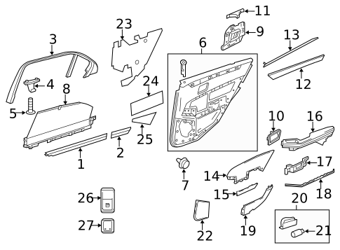 Interior Trim - Rear Door for 2016 Mercedes-Benz E63 AMG S #1