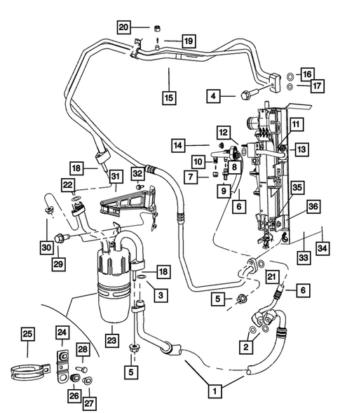 Air Conditioner and Heater Plumbing for 2013 Dodge Avenger #0