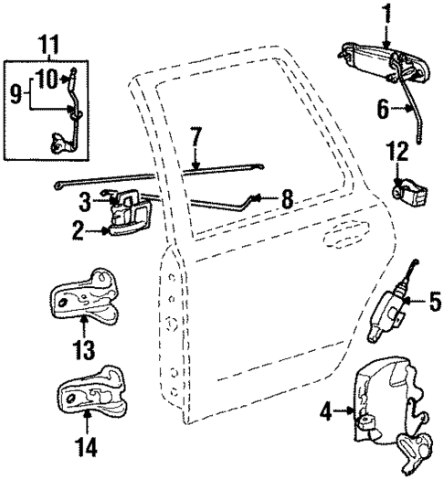 Lock & Hardware for 1992 Lincoln Town Car #1