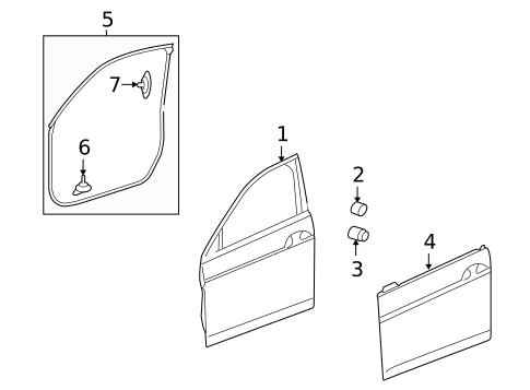 Door & Components for 2010 Honda Accord Crosstour #1