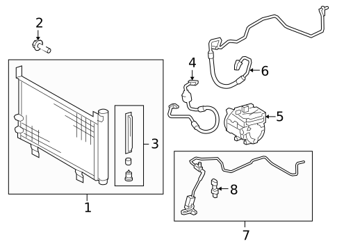 Condenser, Compressor & Lines for 2009 Toyota Camry #2