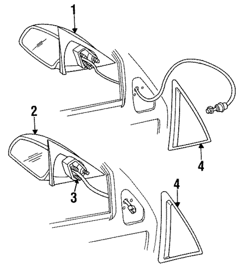 Outside Mirrors for 1992 Pontiac Grand Am #0