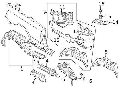 Inner Structure for 2024 Audi A5 Quattro #1