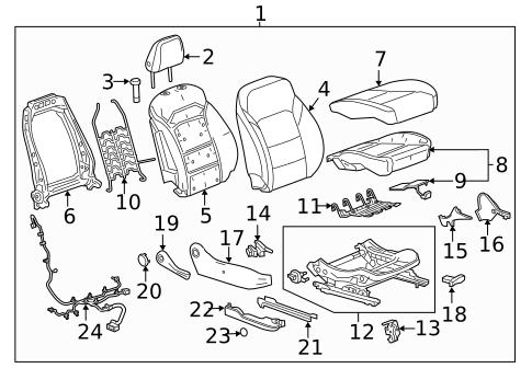 Passenger Seat Components for 2022 GMC Yukon #8
